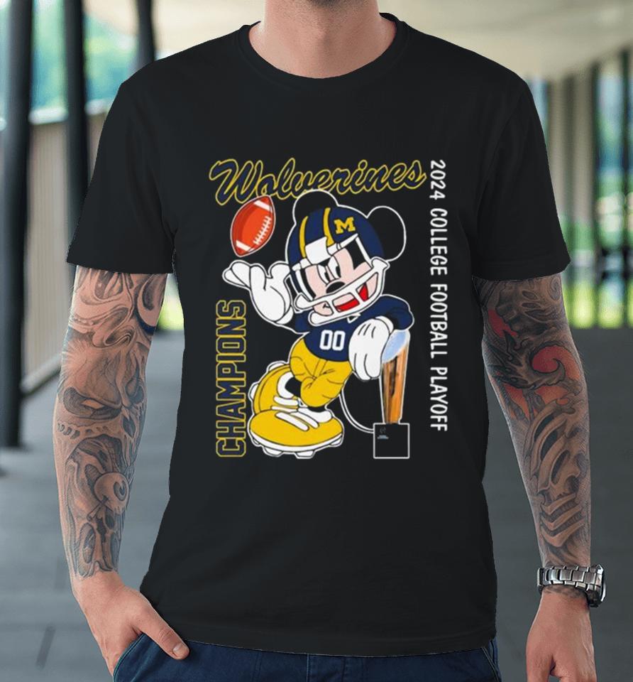 Mickey Mouse Michigan Wolverines 2024 College Football Playoff Premium T-Shirt