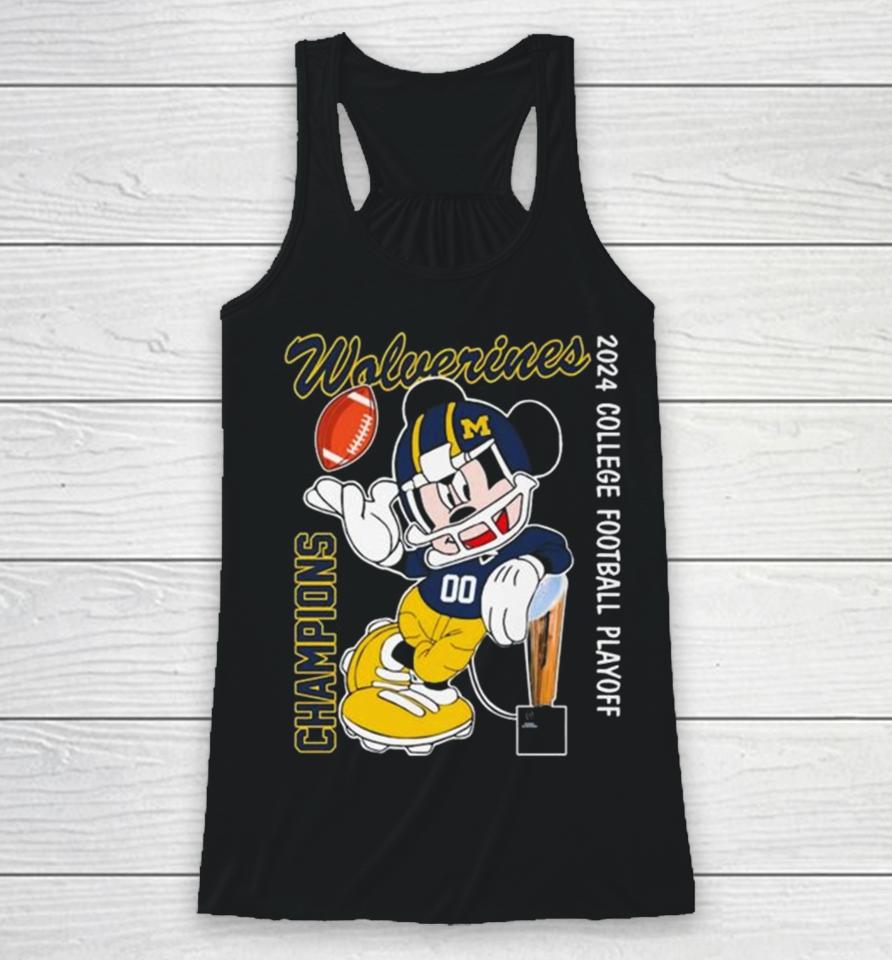 Mickey Mouse Michigan Wolverines 2024 College Football Playoff Racerback Tank