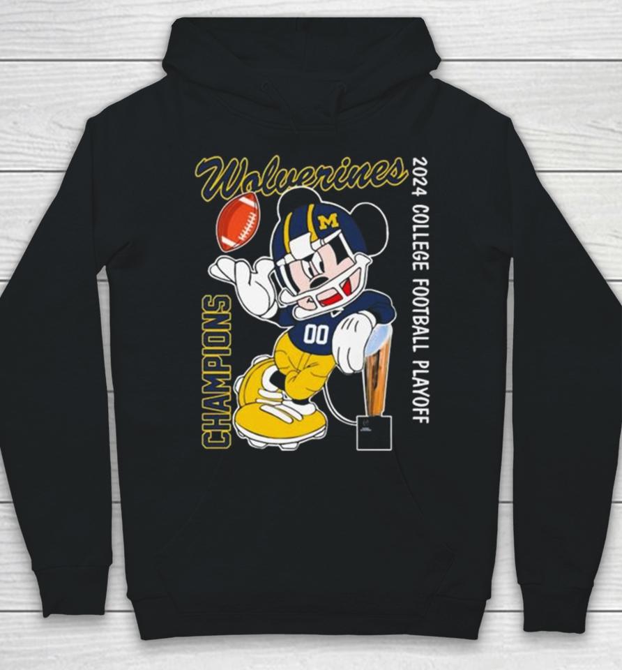 Mickey Mouse Michigan Wolverines 2024 College Football Playoff Hoodie