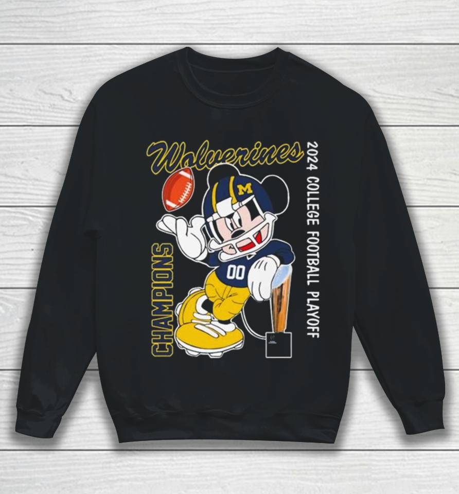 Mickey Mouse Michigan Wolverines 2024 College Football Playoff Sweatshirt