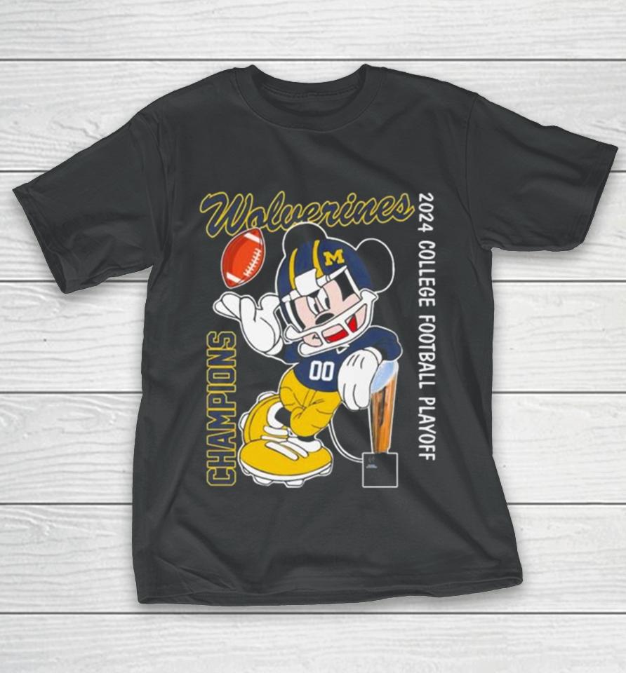 Mickey Mouse Michigan Wolverines 2024 College Football Playoff T-Shirt