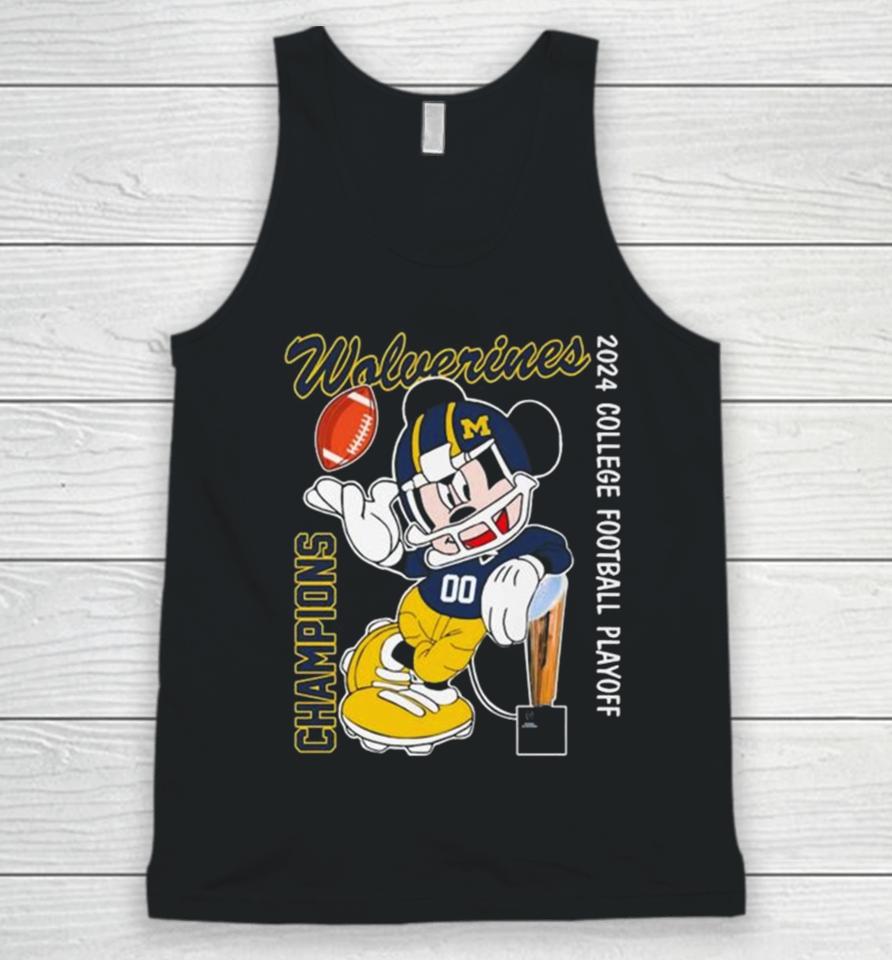 Mickey Mouse Michigan Wolverines 2024 College Football Playoff Unisex Tank Top