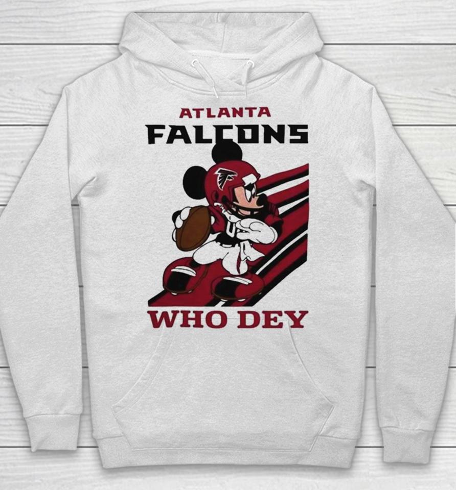 Mickey Mouse Nfl Atlanta Falcons Football Player Who Dey Slogan Hoodie