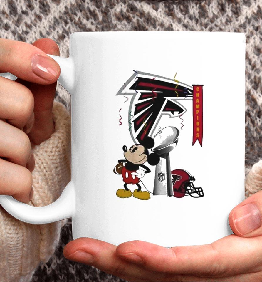Mickey Mouse Nfl Atlanta Falcons Football Super Bowl Champions Helmet Logo Coffee Mug