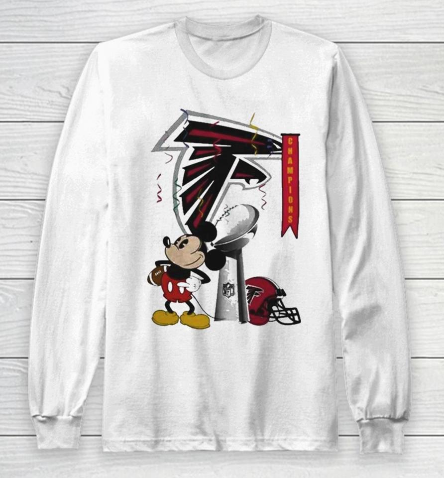 Mickey Mouse Nfl Atlanta Falcons Football Super Bowl Champions Helmet Logo Long Sleeve T-Shirt