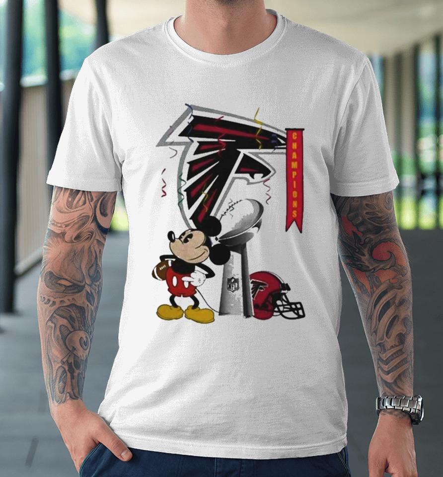 Mickey Mouse Nfl Atlanta Falcons Football Super Bowl Champions Helmet Logo Premium T-Shirt