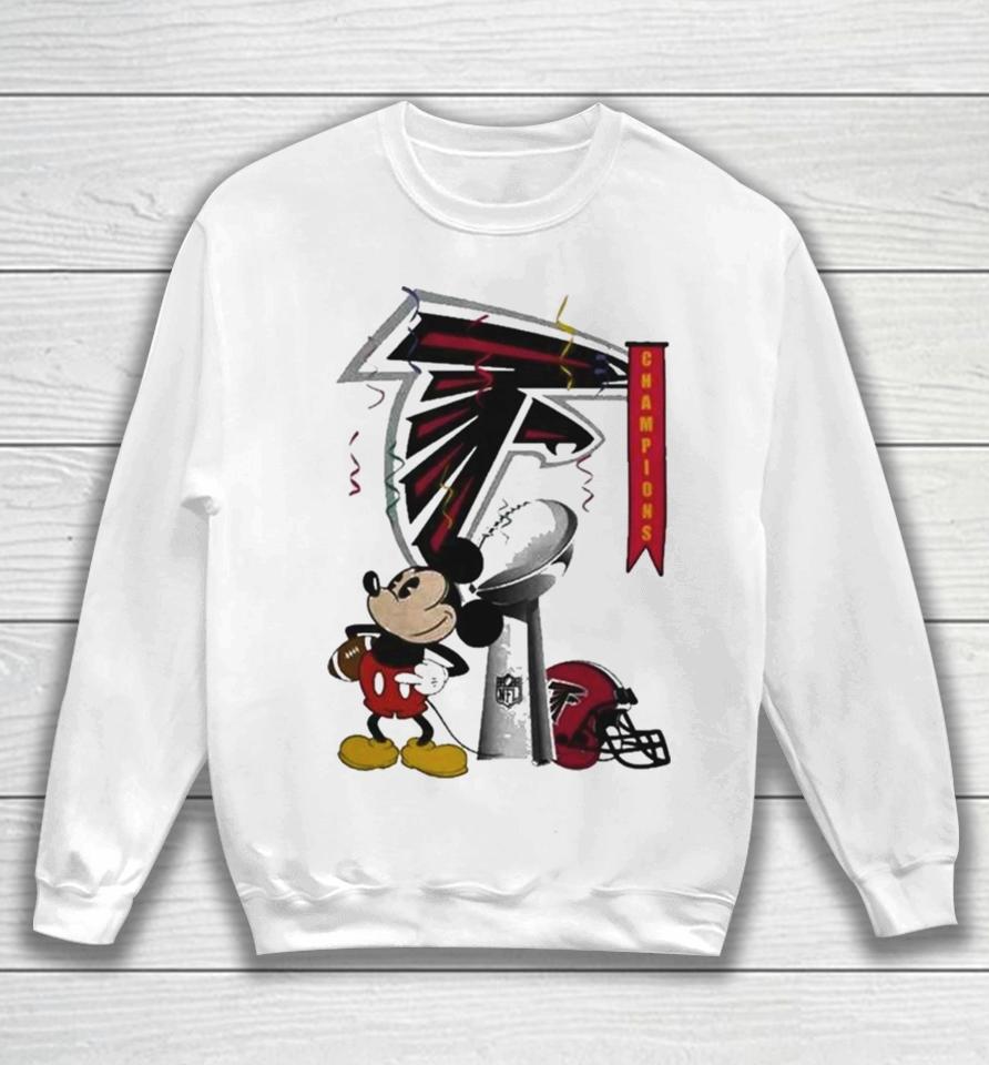 Mickey Mouse Nfl Atlanta Falcons Football Super Bowl Champions Helmet Logo Sweatshirt