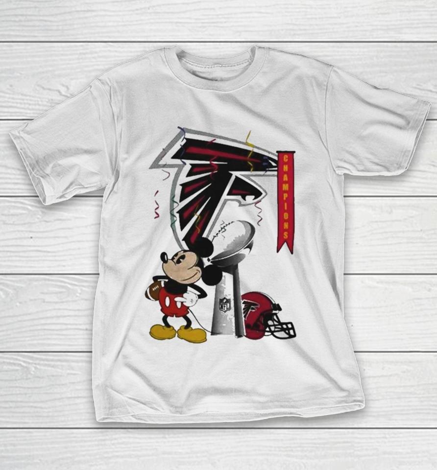 Mickey Mouse Nfl Atlanta Falcons Football Super Bowl Champions Helmet Logo T-Shirt