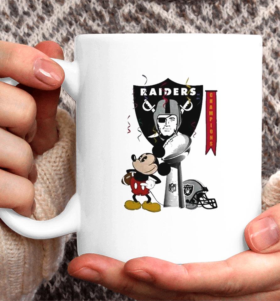Mickey Mouse Nfl Las Vegas Raiders Football Super Bowl Champions Helmet Logo Coffee Mug