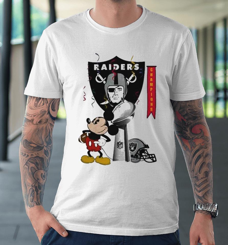 Mickey Mouse Nfl Las Vegas Raiders Football Super Bowl Champions Helmet Logo Premium T-Shirt