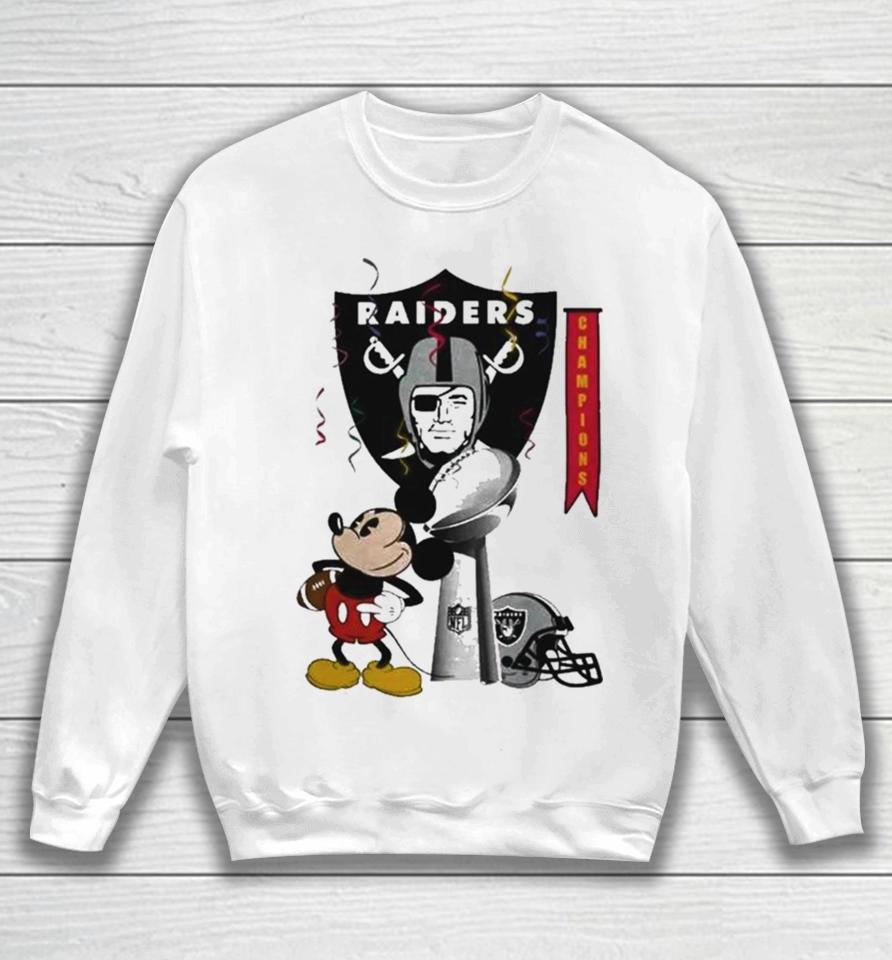 Mickey Mouse Nfl Las Vegas Raiders Football Super Bowl Champions Helmet Logo Sweatshirt