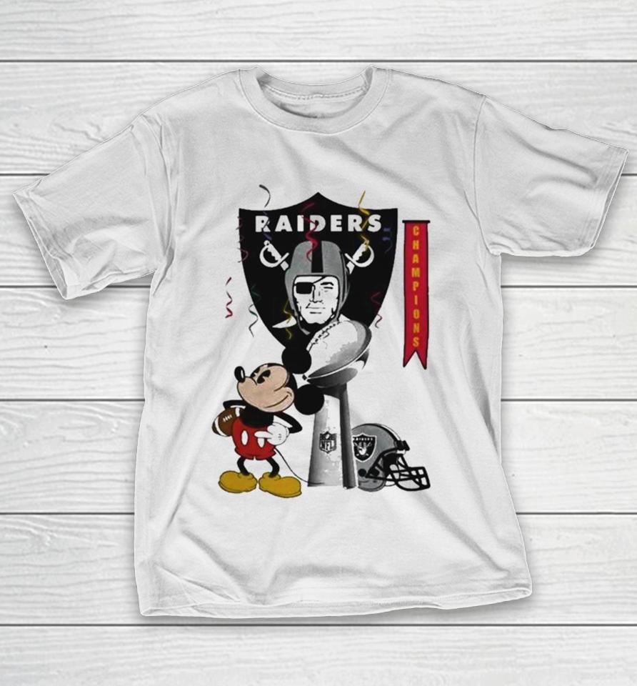 Mickey Mouse Nfl Las Vegas Raiders Football Super Bowl Champions Helmet Logo T-Shirt