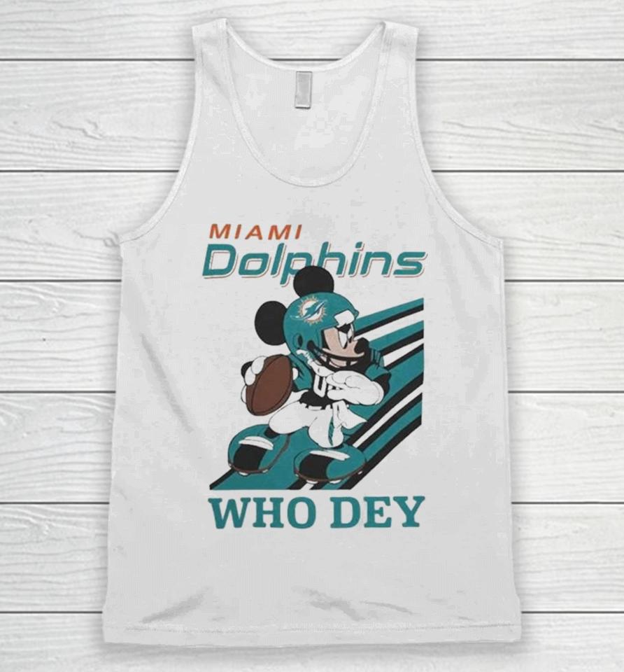 Mickey Mouse Nfl Miami Dolphins Football Player Who Dey Slogan Unisex Tank Top
