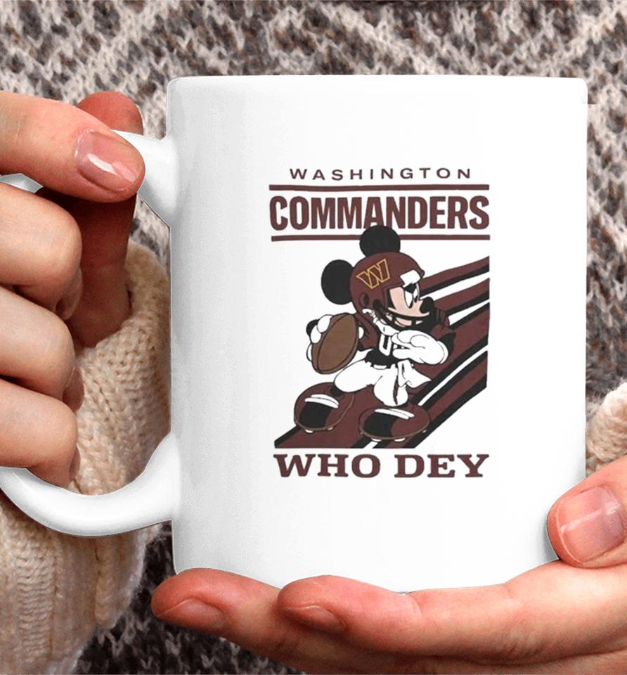 Mickey Mouse Nfl Washington Commanders Football Player Who Dey Slogan Coffee Mug