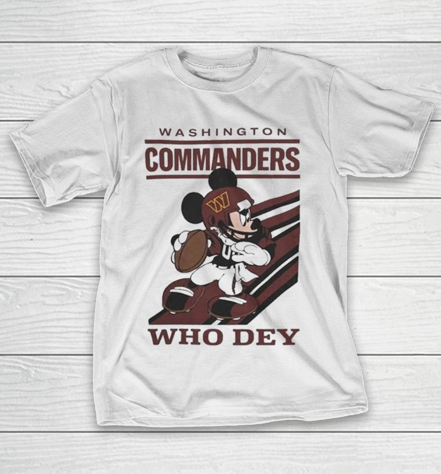 Mickey Mouse Nfl Washington Commanders Football Player Who Dey Slogan T-Shirt