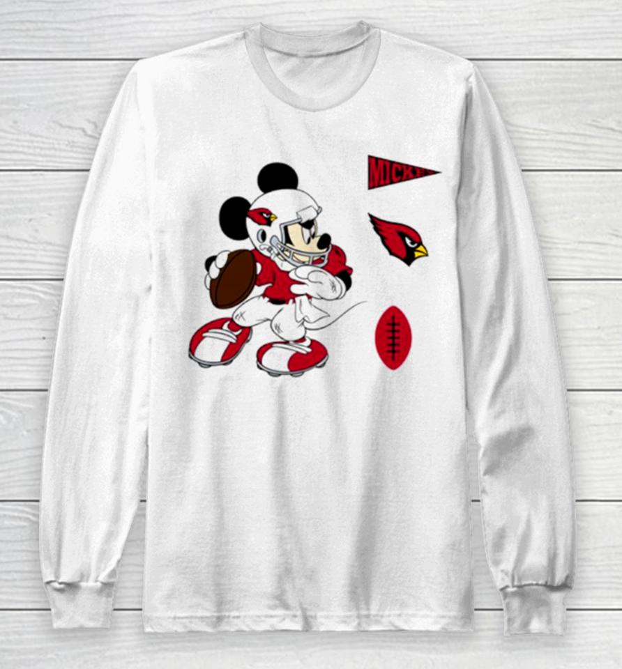 Mickey Mouse Player Arizona Cardinals Disney Football Long Sleeve T-Shirt