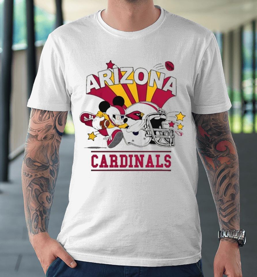 Mickey Mouse Player Arizona Cardinals Football Helmet Logo Character Premium T-Shirt