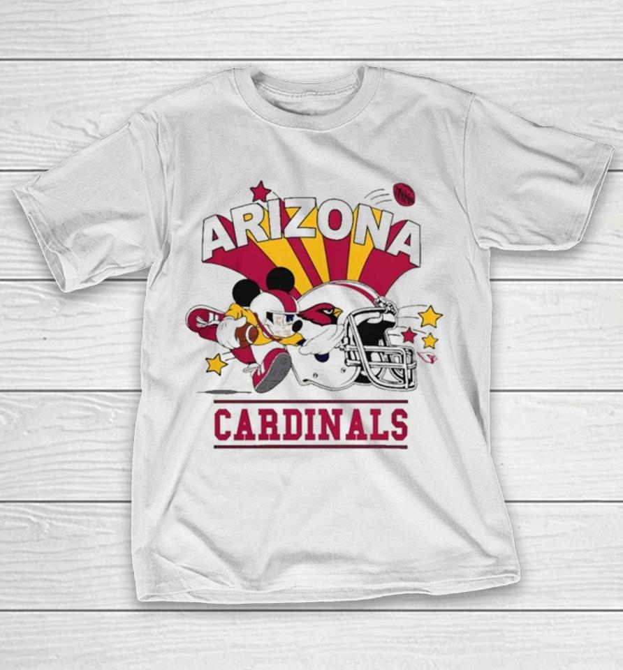 Mickey Mouse Player Arizona Cardinals Football Helmet Logo Character T-Shirt