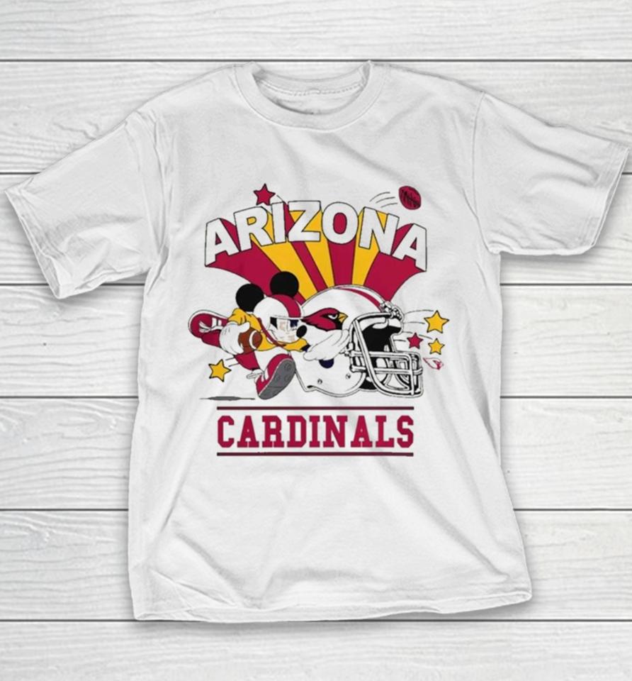 Mickey Mouse Player Arizona Cardinals Football Helmet Logo Character Youth T-Shirt