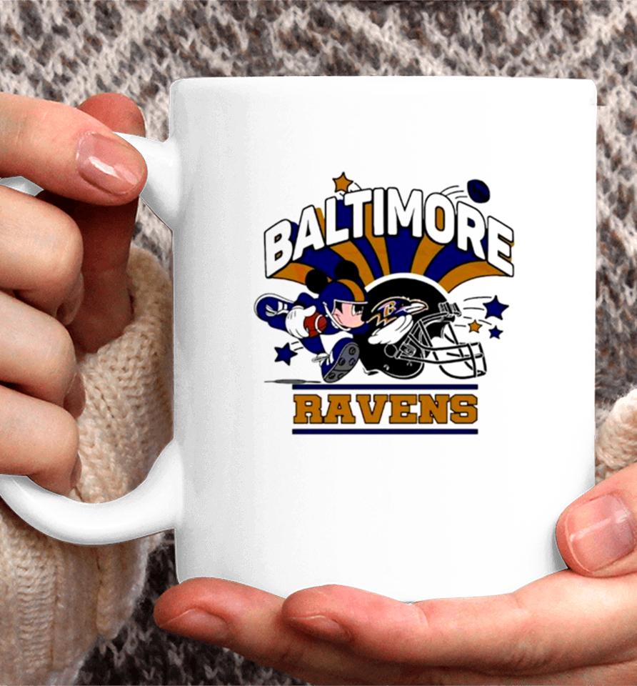 Mickey Mouse Player Baltimore Ravens Football Coffee Mug