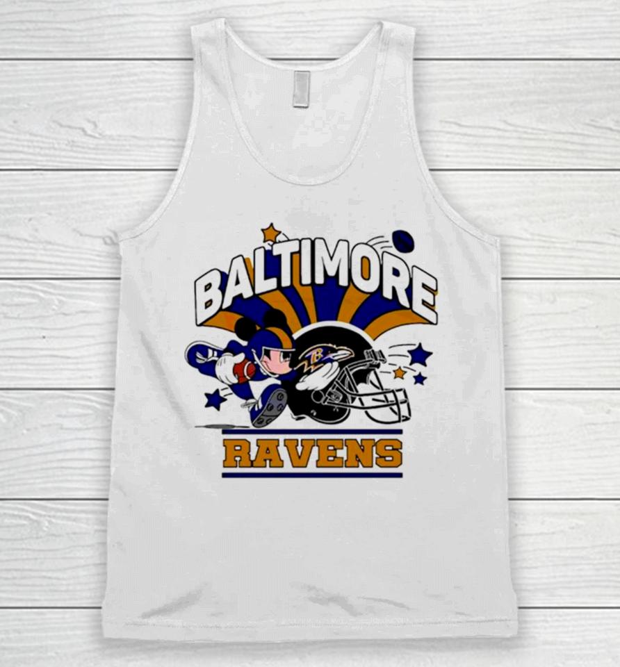 Mickey Mouse Player Baltimore Ravens Football Unisex Tank Top