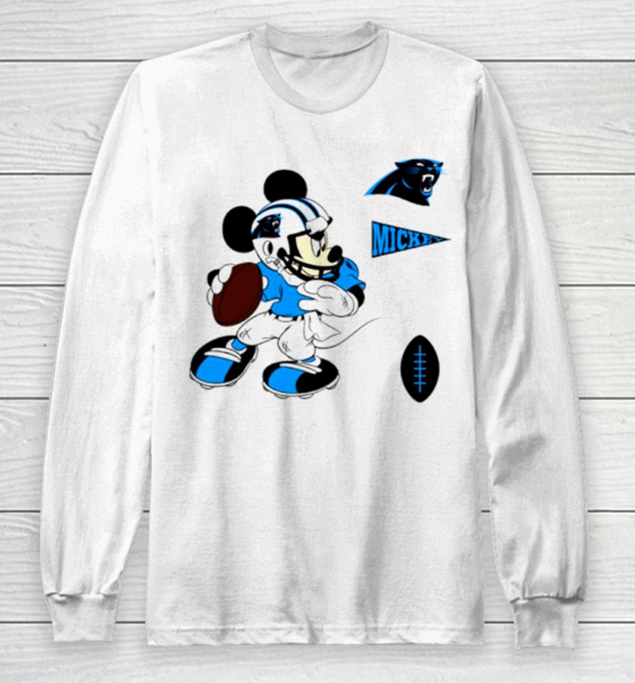 Mickey Mouse Player Carolina Panthers Disney Football Long Sleeve T-Shirt