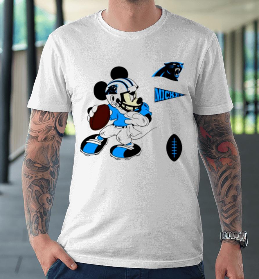 Mickey Mouse Player Carolina Panthers Disney Football Premium T-Shirt