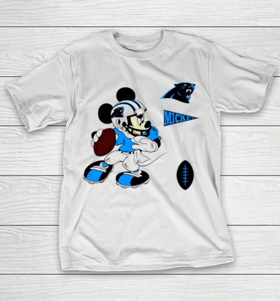 Mickey Mouse Player Carolina Panthers Disney Football T-Shirt