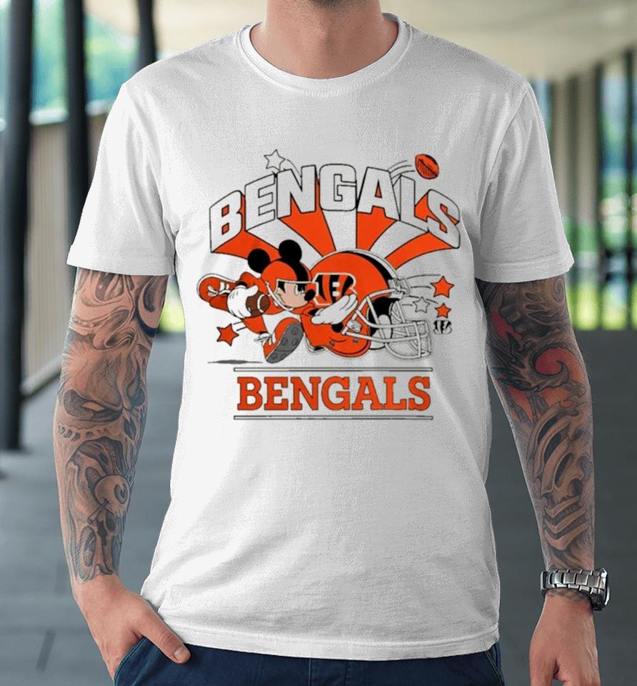 Mickey Mouse Player Cincinnati Bengals Football Helmet Logo Character Premium T-Shirt