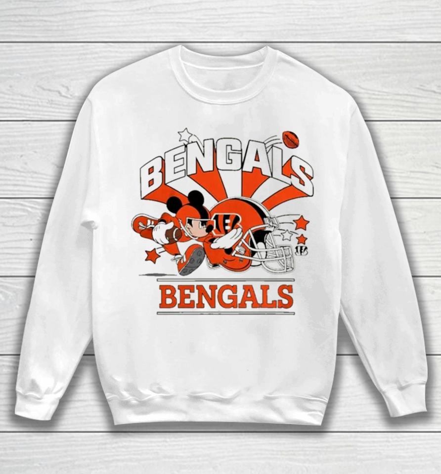 Mickey Mouse Player Cincinnati Bengals Football Helmet Logo Character Sweatshirt