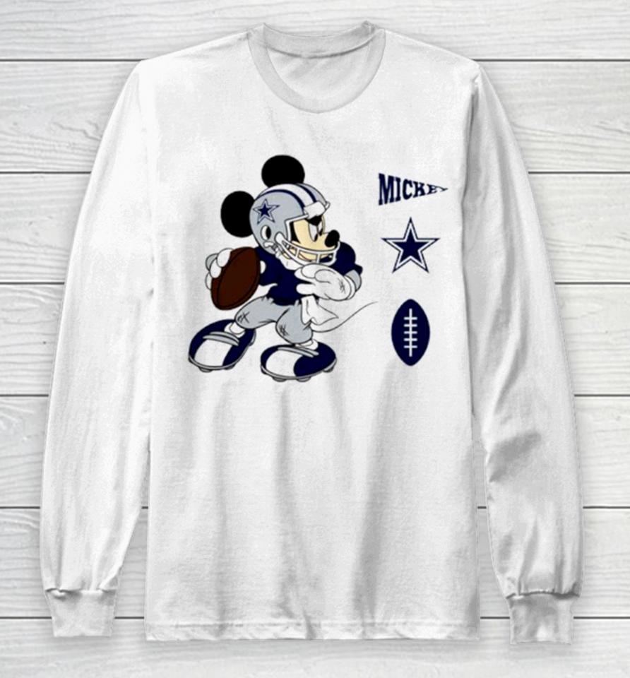 Mickey Mouse Player Dallas Cowboys Disney Football Long Sleeve T-Shirt