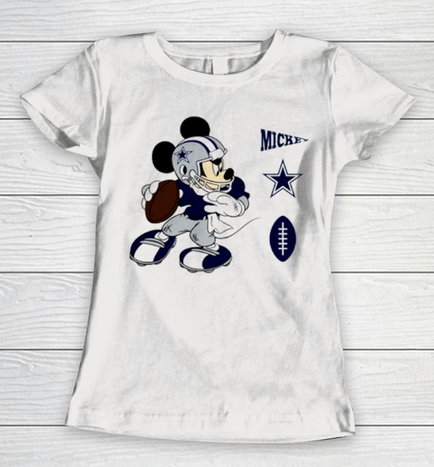 Mickey Mouse Player Dallas Cowboys Disney Football Women T-Shirt