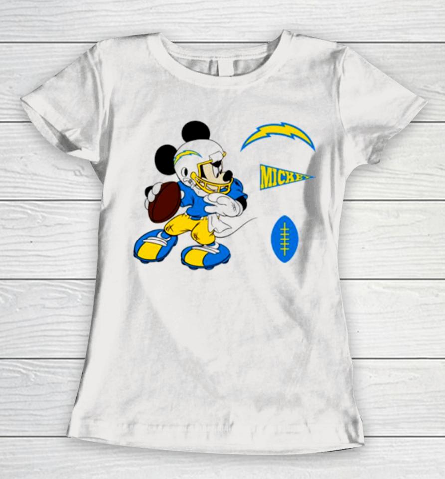 Mickey Mouse Player Los Angeles Chargers Disney Football Women T-Shirt