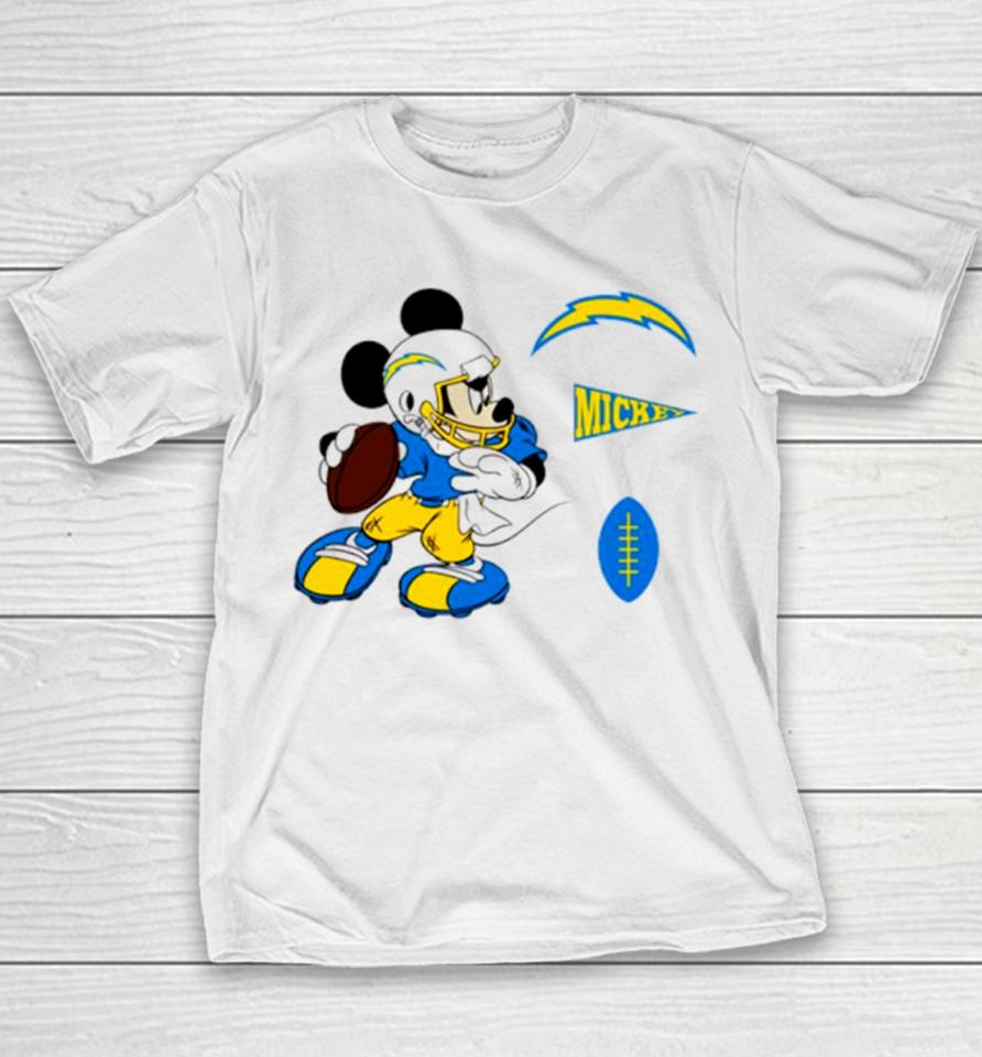 Mickey Mouse Player Los Angeles Chargers Disney Football Youth T-Shirt