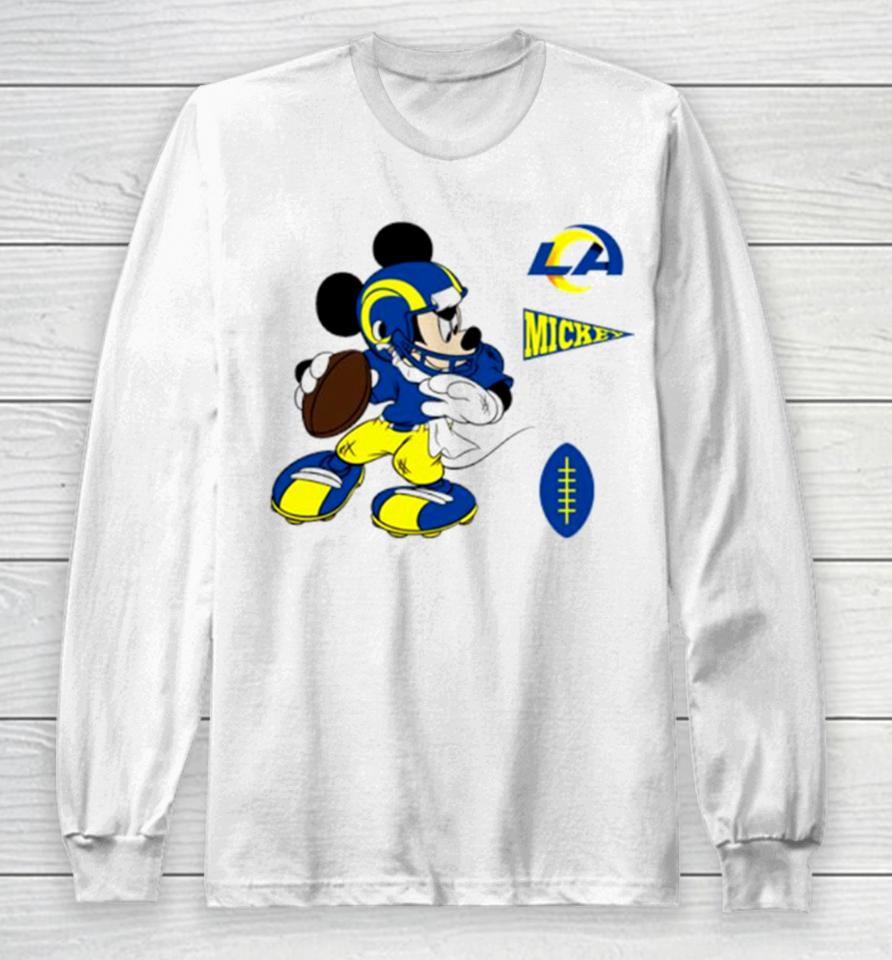 Mickey Mouse Player Los Angeles Rams Disney Football Long Sleeve T-Shirt