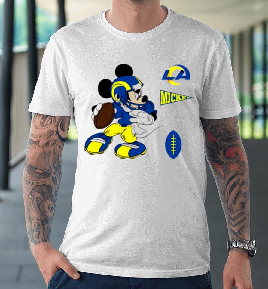 Mickey Mouse Player Los Angeles Rams Disney Football Premium T-Shirt