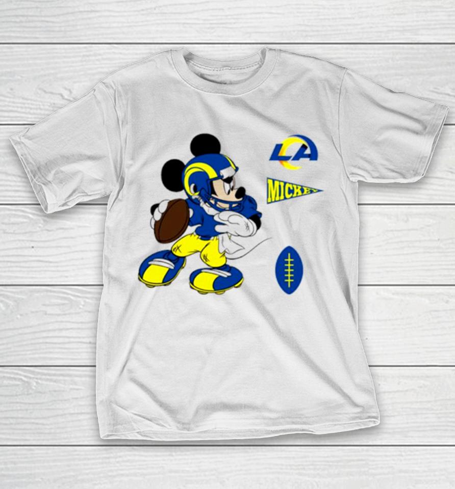 Mickey Mouse Player Los Angeles Rams Disney Football T-Shirt