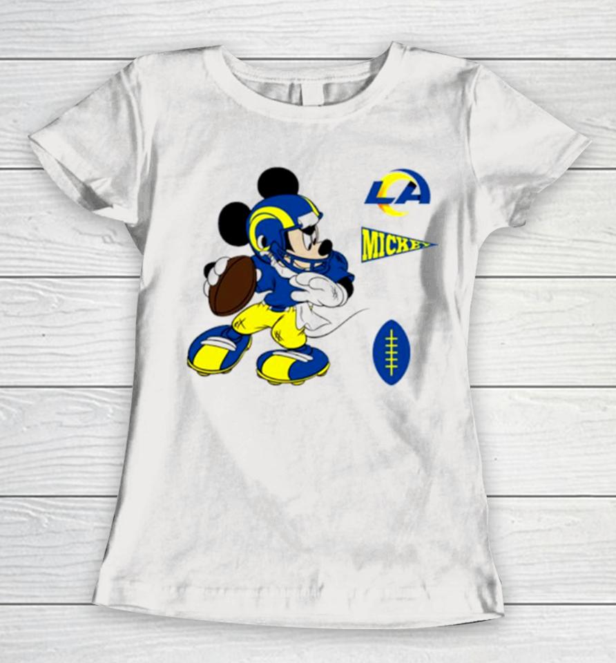 Mickey Mouse Player Los Angeles Rams Disney Football Women T-Shirt