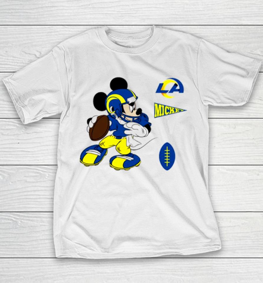 Mickey Mouse Player Los Angeles Rams Disney Football Youth T-Shirt