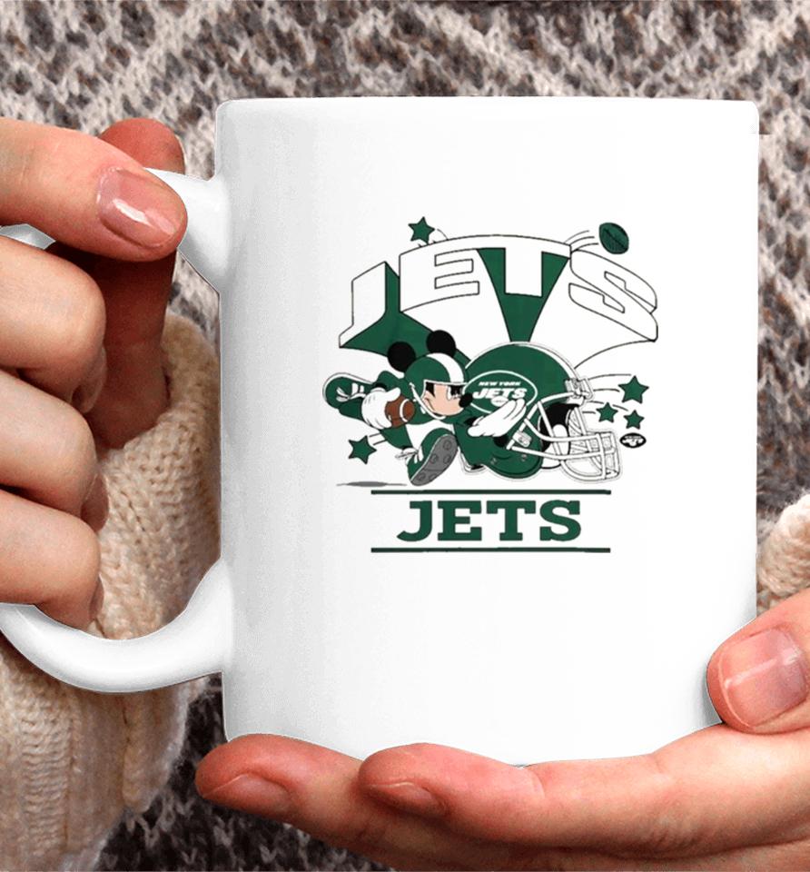 Mickey Mouse Player New York Jets Football Helmet Logo Character Coffee Mug