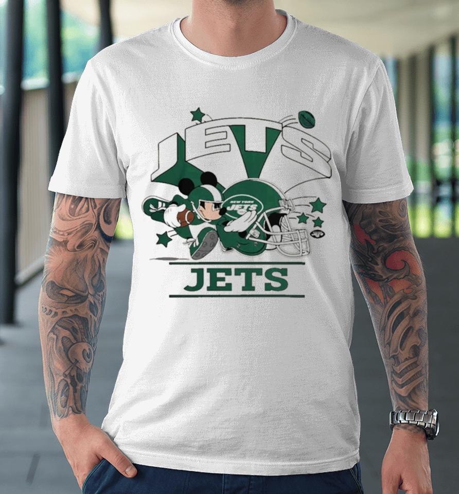 Mickey Mouse Player New York Jets Football Helmet Logo Character Premium T-Shirt