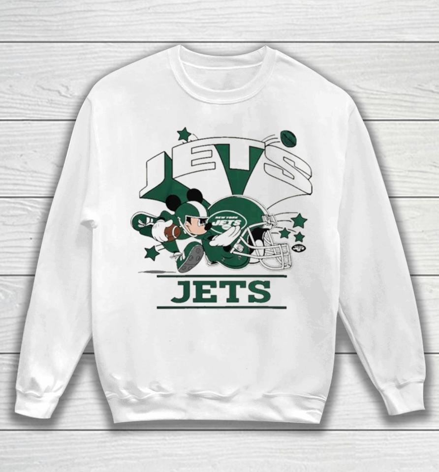 Mickey Mouse Player New York Jets Football Helmet Logo Character Sweatshirt