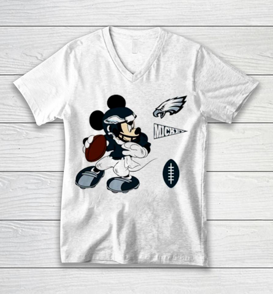Mickey Mouse Player Philadelphia Eagles Disney Football Unisex V-Neck T-Shirt