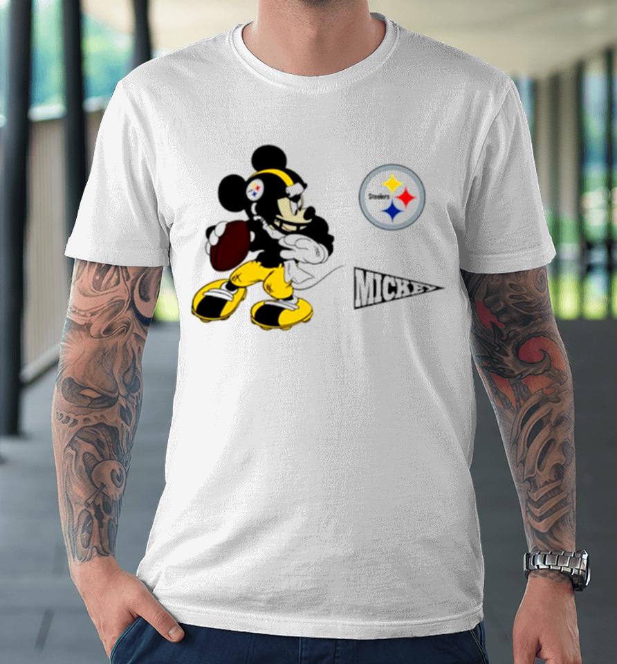 Mickey Mouse Player Pittsburgh Steelers Disney Football Premium T-Shirt