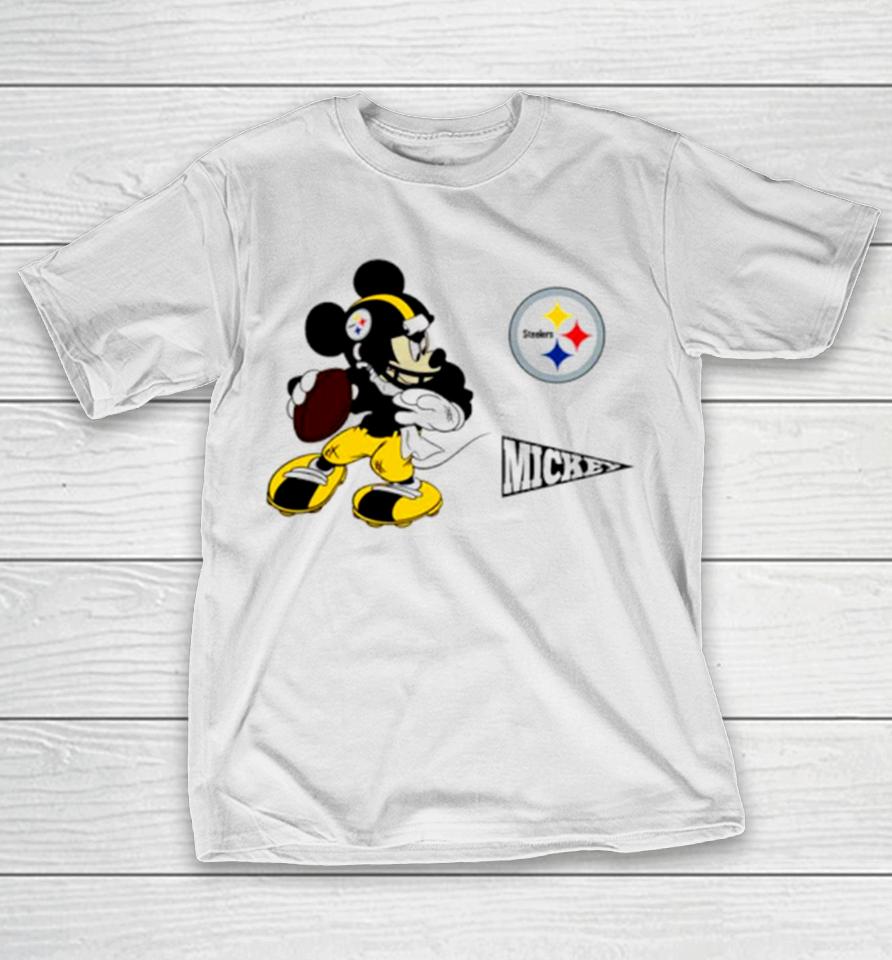 Mickey Mouse Player Pittsburgh Steelers Disney Football T-Shirt