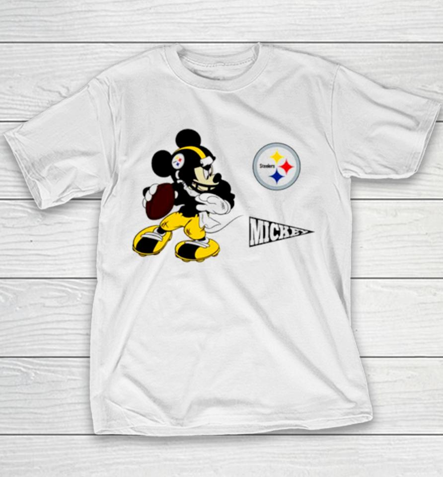 Mickey Mouse Player Pittsburgh Steelers Disney Football Youth T-Shirt