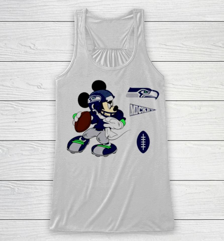 Mickey Mouse Player Seattle Seahawks Disney Football Racerback Tank