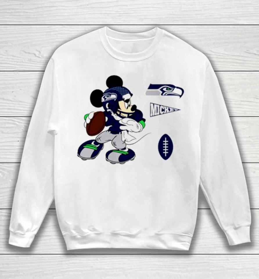 Mickey Mouse Player Seattle Seahawks Disney Football Sweatshirt