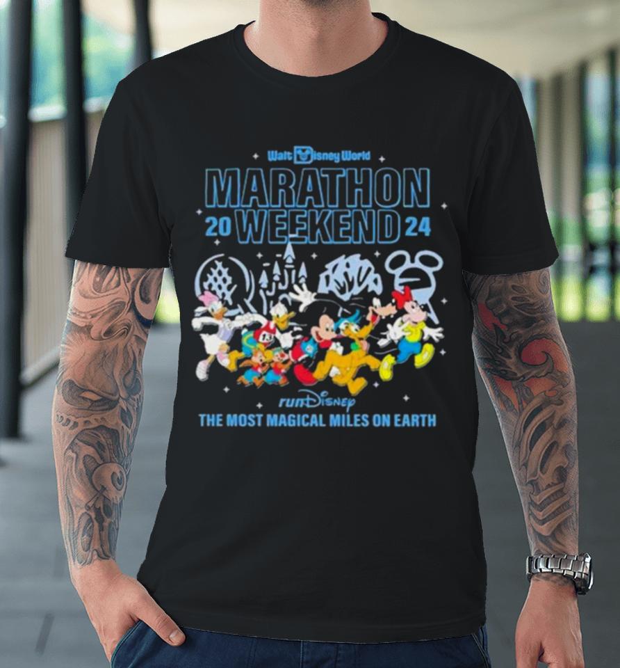 Mickey Mouse Running Walt Disney World Marathon 2024 Premium T-Shirt