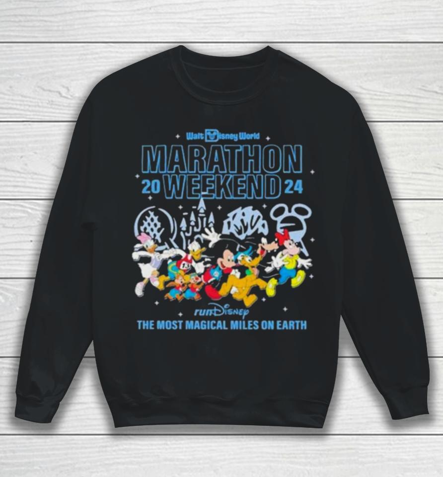 Mickey Mouse Running Walt Disney World Marathon 2024 Sweatshirt